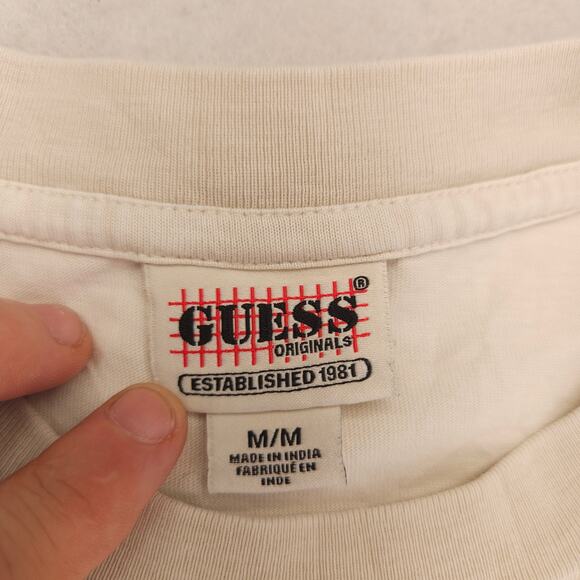 Guess Casual Graphic Short Sleeve Crew Neck T Shirt Mens Size Medium M Tan - Picture 3 of 10